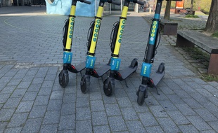 Des trottinettes Wind en libre-service sur l'île de Nantes