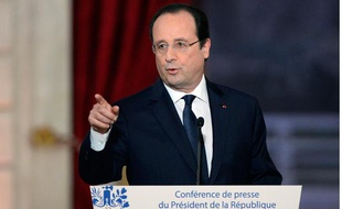 Conférence de presse du président de la République François Hollande, le 14 janvier 2014.