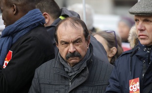Philippe Martinez lors d'une manifestation à Paris, le 10 décembre 2019.