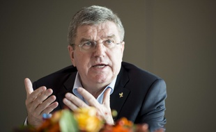 Le président du CIO, Thomas Bach, lors d'une conférence de presse, le 18 novembre 2014 à Lausanne.