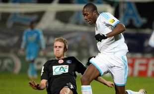 Un duel lors de Marseille Reims, en janvier 2014