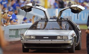 Los Angeles le 15 aout 2015. Photo de la DeLorean, voiture du film Retour vers le futur.
AP Photo/Mark J. Terrill