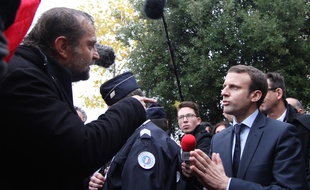 Emmanuel Macron a eu un échange musclé avec Fabrice Lerestif, secrétaire départemental de Force Ouvrière en Ille-et-Vilaine. Ici à Rennes, le 6 novembre 2015.