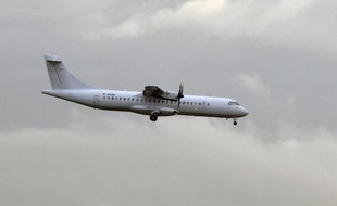 Un ATR 72 à l'aéroport de Toulouse le 29 septembre 2014
