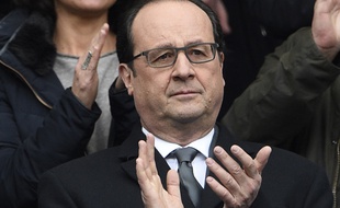 François Hollande au Stade de France à l'occasion du tournoi des VI Nations le 6 février 2016