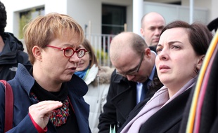 La ministre Emmanuelle Cosse a été accueillie à Rennes par la maire Nathalie Appéré, le 3 mars 2016.