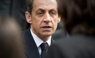 Nicolas Sarkozy le 14 avril 2012, au Kremlin-Bicêtre.
