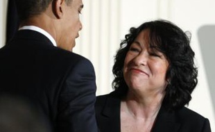 Barack Obama nomme Sonia Sotomayor, premier juge hispanique à la Cour Suprême, le 26 mai 2009.