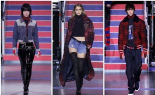 Gigi Hadid, au centre, a ouvert le défilé Tommy Hilfiger.