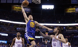 Klay Thompson a été l'homme clé de la victoire de Golden State sur OKC lors du match 6 de la finale de la conférence Ouest, le 28 mai 2016.