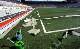 La nouvelle pelouse synthetique de l'AS Nancy-Lorraine.