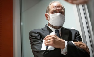 Eric Dupond Moretti, ministre de la justice en déplacement au tribunal judiciaire de Paris