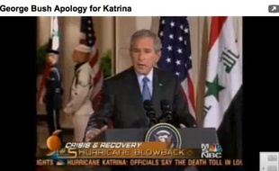 George Bush s'excuse publiquement à la télévision pour la gestion catastrophique du désastre causé par l'ouragan Katrina