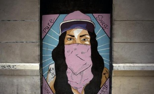Oeuvre de "street art" à Malaga, le 12 janvier 2015