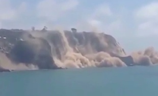 Une falaise s'est effondrée en Nouvelle-Zélande après un séisme, le 14 février 2016.