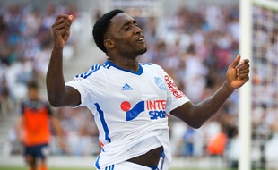 Brice Dja Djédjé lors du match entre Marseille et Montpellier le 17 août 2014.
