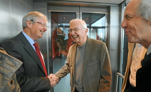 Jules Hoffmann, Jean-Marie Lehn et Alain Beretz (de gauche à droite).