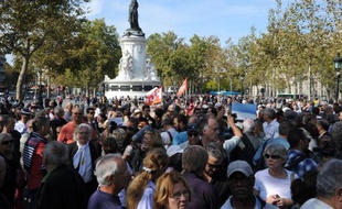 Un rassemblement en hommage à l'otage assassiné Hervé Gourdel, à Paris le 28 septembre 2014