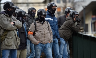 Des policiers de la BAC (brigade anti criminalité), lors d'une manifestation à Nantes, en mars 2018 (photo d'illustration).