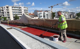 A Nantes, le 20 aout 2014 - Le Pont de la Motte-Rouge est bientot pret