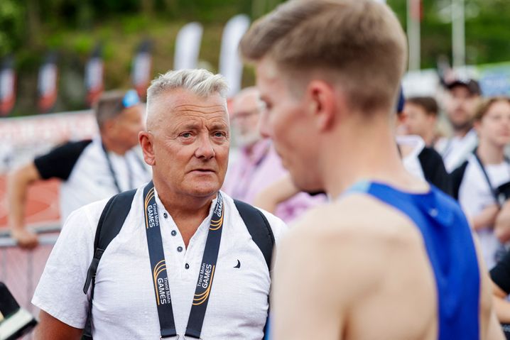 Gjert Ingebrigtsen, ici lors d'une compétition d'athlétisme à Bergen (Norvège) en mai 2024.