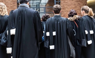 Des avocats et des magistrats à Dijon lors d'une journée de mobilisation le 15 février 2018.