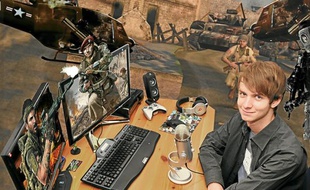 Diablox9, alias Benoît, avec son matériel d'enregistrement.