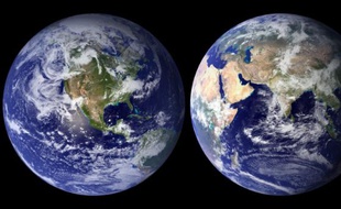 Vue satellite de la planète Terre.