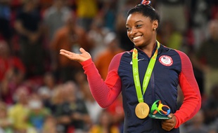 Simone Biles aux Jeux de Rio en 2016.