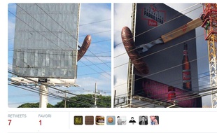 La publicité en forme de pénis, à San José.