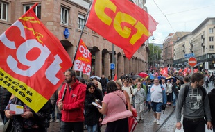 Strasbourg le 12 septembre 2017. Manifestation contre la réforme de la loi travail à l'appel de la CGT.