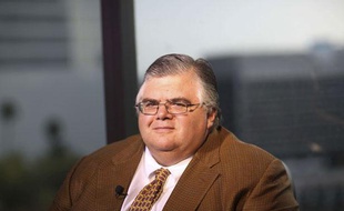 Agustin Carstens, gouverneur de la Banque centrale du Mexique, le6 juin 2011 lors d'une interview à Mexico City sur sa candidature pour prendre la tête du FMI.