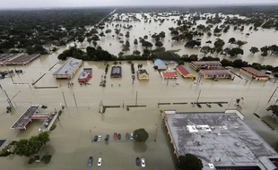 Après le passage de la tempête Harvey, la ville de Houston est plongée sous les eaux, le 29 août 2017.
