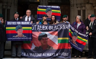 Les soutiens du sergent Alexander Blackman, alias «Marine A».