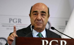 Le ministre de la Justice mexicain, Jesus Murillo Karam à Mexico le 27 janvier 2015