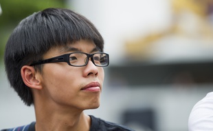 Photo prise le 22 septembre 2014 de Joshua Wong, à Hong Kong. AFP PHOTO / XAUME OLLEROS