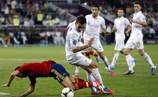 La défense des Bleus face à l'Espagne, le 23 juin 2012
