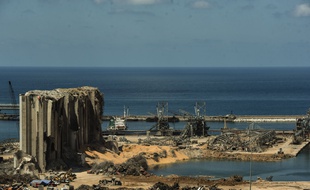 Le port de Beyrouth, après l'explosion du 4 août 2020.