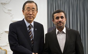 Le secrétaire général de l'ONU Ban Ki-moon a demandé mercredi aux dirigeants iraniens de prendre rapidement des "mesures concrètes" pour soulager les inquiétudes internationales sur leur programme nucléaire et de contribuer à une résolution pacifique de la crise syrienne.