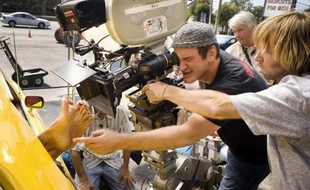 Quentin Tarantino sur le tournage de son film «Boulevard de la mort».