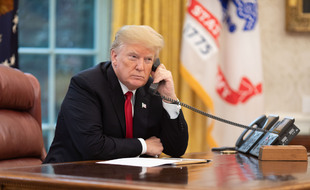 Le président américain Donald Trump au téléphone en 2018 (illustration).
