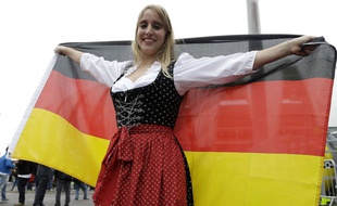 Une supporter allemande lors de la Coupe du monde de football en juin 2014 au Brésil.