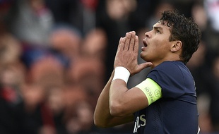 Thiago Silva, le capitaine du PSG, le 21 février 2015 contre Toulouse.