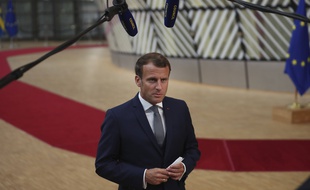Emmanuel Macron à Bruxelles pour le sommet européen, le 17 juillet 2020.