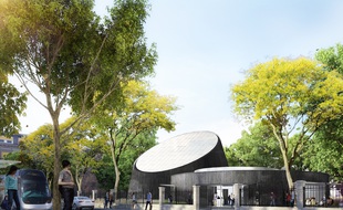 Le futur planétarium de l'université de Strasbourg. Vue depuis le boulevard de la Victoire.