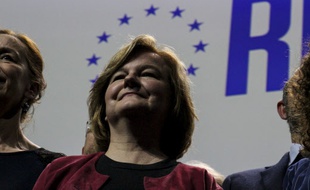 Nathalie Loiseau lors d'un meeting de campagne à Strasbourg.