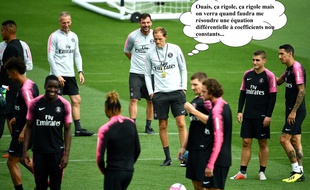 Maître Tuchel sur ses mollets perchés.