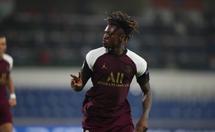 Moïse Kean a inscrit un doublé pour le PSG sur la pelouse de Basaksehir en Ligue des champions, le 28 octobre 2020.