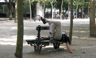 Chaleur à Paris en juin 2008.