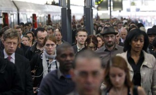 La gare Saint-Lazare à Paris lors de la journée de grève contre les retraites du 13 septembre 2010.